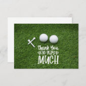 Golf Carte de remerciements avec balle pour golfeu (Devant / Derrière)