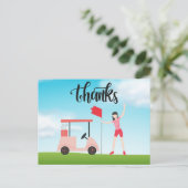 Golf Carte de remerciements avec femme golfeuse su (Debout devant)