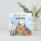 Golf Carte de remerciements avec voiturette de gol (Debout devant)