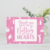 Golf Carte de remerciements thème rose Lady golfeu (Debout devant)