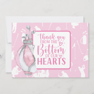 Golf Carte de remerciements thème rose pour femme