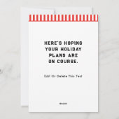 Golf Cartes de fin de année de Noël (Dos)