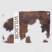 Golf Chaussure de vache Brown et blanc serviette de gol (Horizontal)