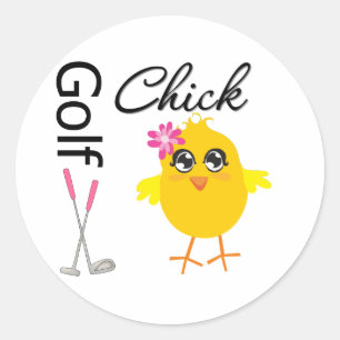 Golf Chick Ronde Sticker