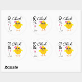 Golf Chick Ronde Sticker (Vel)