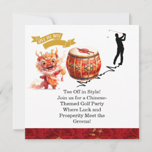 Golf Chinese thema Golf Party Uitnodigingen