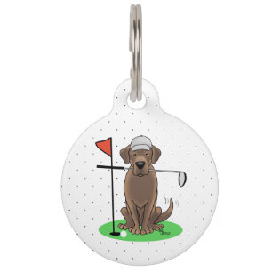 Golf Chocolate Labrador Retriever Dog - Cute Huisdierpenning