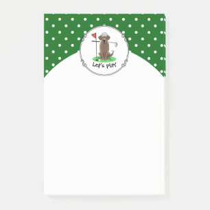 Golf Chocolate Labrador Retriever Dog - Cute Post-it® Notes