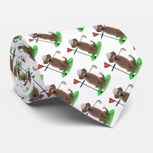 Golf Chocolate Labrador Retriever Dog - Funny Stropdas