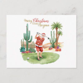 Golf Christmas Arizona  with Santa Claus Feestdagenkaart