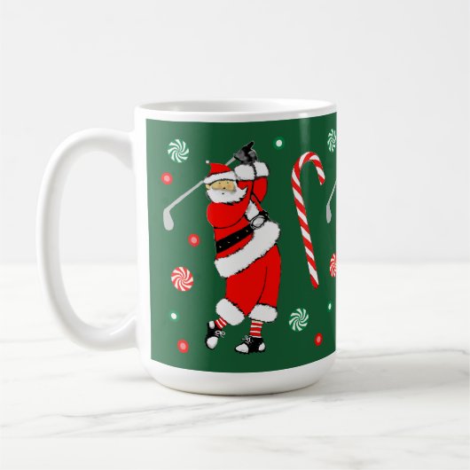 Golf Christmas Coffee Mug (Gauche)