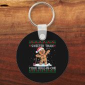 Golf Christmas Gingerbread Sweeter Than Your Hole- Sleutelhanger (Voorkant)