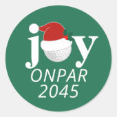 Golf Christmas Holiday Joy Sticker Modern Green (Devant)