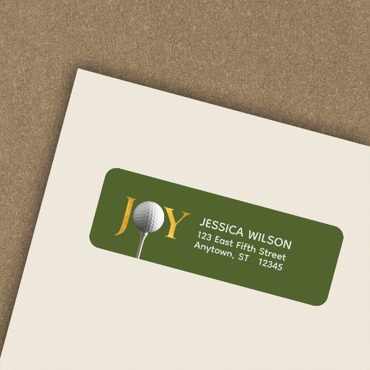 Golf Christmas Joy Retouradres Etiket