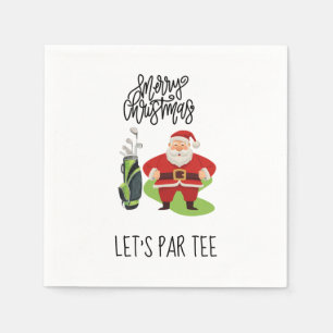 Golf Christmas Let's Par t-shirt met de Kerstman Servet