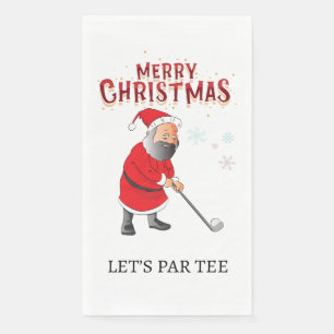 Golf Christmas Let's Par t-shirt met de Kerstman Servet