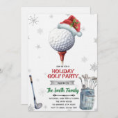 Golf Christmas Party Invitation (Devant / Derrière)