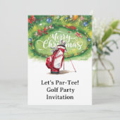 Golf Christmas Party op het zetten van groen Kaart (Staand voorkant)