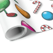 Golf Christmas Pattern Design Cadeaupapier (Rol Hoek)