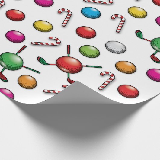 Golf Christmas Pattern Design Cadeaupapier (Hoek)