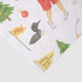 Golf Christmas Santa Claus Golfing in Minnesota Tissuepapier (Detail)