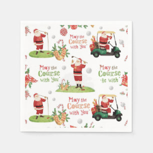 Golf Christmas Santa Golfer Course kan bij u zijn Servet