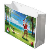 Golf Christmas themed with Santa Claus Groot Cadeauzakje (Voorkant Gekanteld)