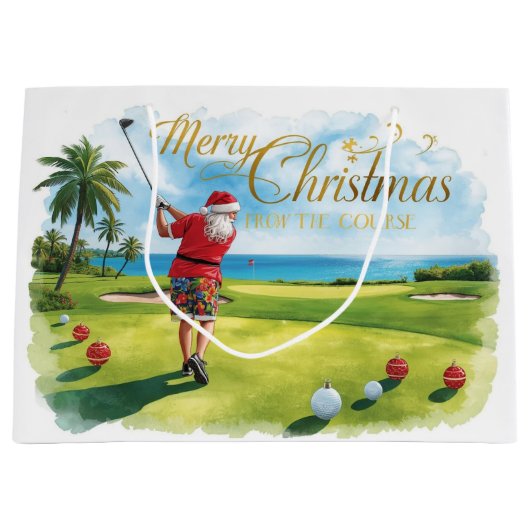 Golf Christmas themed with Santa Claus Groot Cadeauzakje (Voorkant)