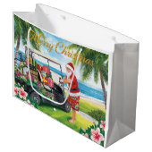 Golf Christmas with Santa Claus in Hawaii Groot Cadeauzakje (Voorkant Gekanteld)