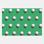 Golf Christmas Wrapping Paper Flat Sheet Set van 3 (Voorkant 2)