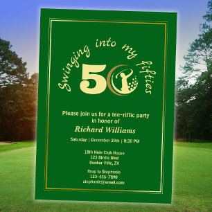 Golf Classic Groen Gouden Speler 50ste Verjaardag Kaart