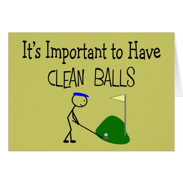 Golf "CLEAN BALLS" Golf Humor Gifts (Voorkant Horizontaal)