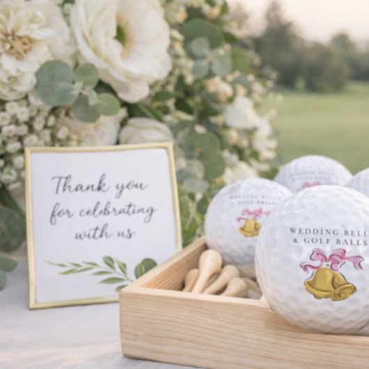 Golf 'Cloches de mariage & balles de golf' Cadeau de fa