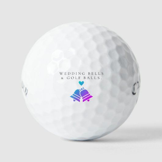 Golf 'Cloches de mariage et balles de golf' Cadeau de f (Recto)