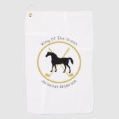Golf Club and Horse Personalized Golfhanddoek (Voorkant)