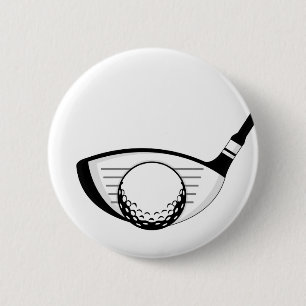 Golf Club & Ball Badge Ronde Button 5,7 Cm