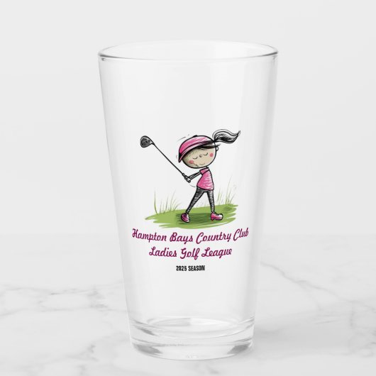 Golf Club customisé Dames League Boire du verre (Devant)