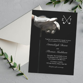 Golf Club Elegant Sport Wedding Monogrammed Kaart