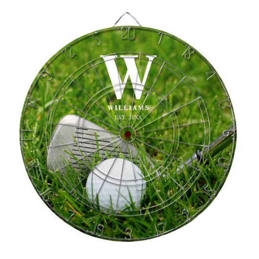 Golf Club en Ball Personalized Dartbord (Voorkant)