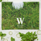 Golf Club en Ball Personalized Theedoek (Gevouwen)