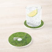 Golf Club en Golf Ball Zandsteen Onderzetter (Zijkant)