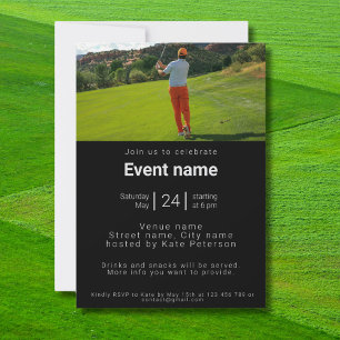 Golf club golfer événement anniversaire Invitation