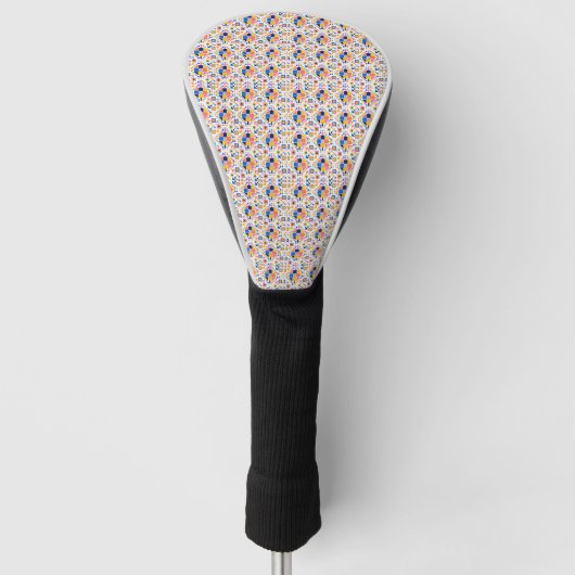 Golf club head cover featuring a vibrant (Voorkant)
