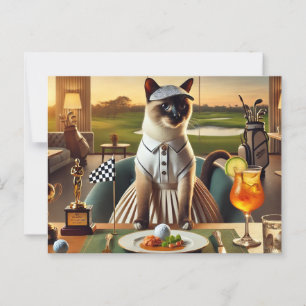 Golf Club House Party voor kattenliefhebbers Briefkaart