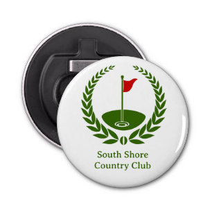 Golf Club Logo Custom Classic Golf Flag Button Flesopener
