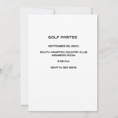 Golf Club Membres Fête Invitation (Dos)