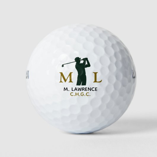 Golf Club Naam Afkorting met Monogram Golfballen (Voorkant)