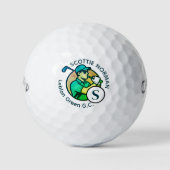 Golf Club Naam Modern Monogrammed Golfballen (Voorkant)