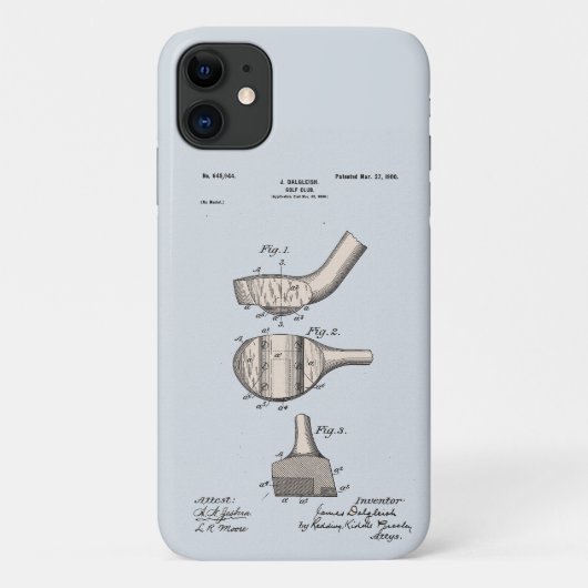 Golf Club Patent Case-Mate iPhone Case (Achterkant)