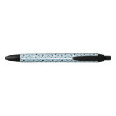 Golf Club Pattern Blue Zwarte Inkt Pen (Achterkant)